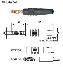 (StÃ¼ck) MultiContact - LS425-L, vergoldeter 4mm Steckereinsatz